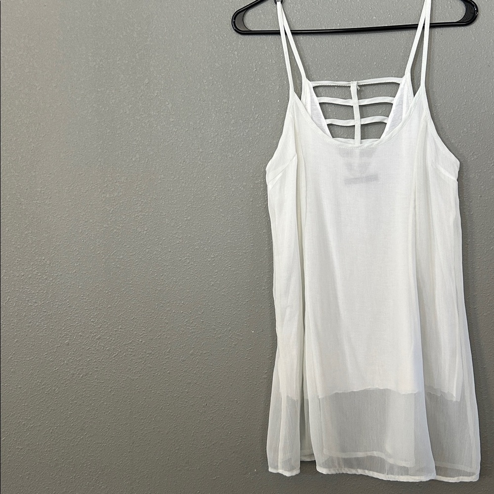 Brandy Melville White Spaghetti Strap Dress One Size